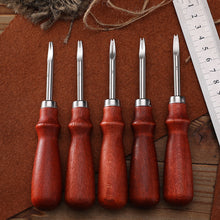 Load image into Gallery viewer, Leather Edge Beveler Skiving Beveling Knife Cutting Hand Craft Tool with Beech Handle Edge Cutting Leather Craft DIY Tool

