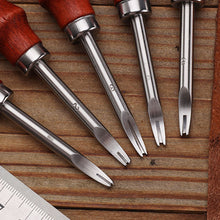 Load image into Gallery viewer, Leather Edge Beveler Skiving Beveling Knife Cutting Hand Craft Tool with Beech Handle Edge Cutting Leather Craft DIY Tool
