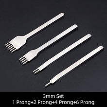 Load image into Gallery viewer, 1/2/4/6 Prong 3/4/5/6mm Spacing Punch Tool Metal Leather Chisel Hole Punch Stitching Tool Diamond Pricking Iron DIY Leather Craft Tools
