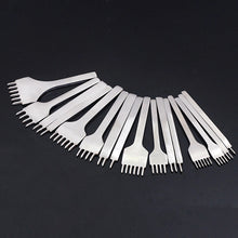 Load image into Gallery viewer, 1/2/4/6 Prong 3/4/5/6mm Spacing Punch Tool Metal Leather Chisel Hole Punch Stitching Tool Diamond Pricking Iron DIY Leather Craft Tools
