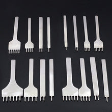 Load image into Gallery viewer, 1/2/4/6 Prong 3/4/5/6mm Spacing Punch Tool Metal Leather Chisel Hole Punch Stitching Tool Diamond Pricking Iron DIY Leather Craft Tools

