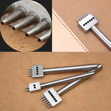 Load image into Gallery viewer, 4/5/6/8mm Spacing Punch Tool Metal Leather Chisel Hole Punch Stitching Tool Diamond Pricking Iron DIY Leather Craft Tools
