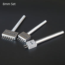 Load image into Gallery viewer, 4/5/6/8mm Spacing Punch Tool Metal Leather Chisel Hole Punch Stitching Tool Diamond Pricking Iron DIY Leather Craft Tools
