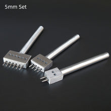 Load image into Gallery viewer, 4/5/6/8mm Spacing Punch Tool Metal Leather Chisel Hole Punch Stitching Tool Diamond Pricking Iron DIY Leather Craft Tools
