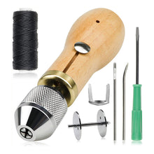 Load image into Gallery viewer, DIY Leather Sewing Awl Kit Waxed Thread Hand Sewing Tools Leather Craft Edge Stitching Belt Strips Shoemaker Canvas Repair Tools
