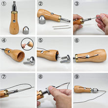 Load image into Gallery viewer, DIY Leather Sewing Awl Kit Waxed Thread Hand Sewing Tools Leather Craft Edge Stitching Belt Strips Shoemaker Canvas Repair Tools
