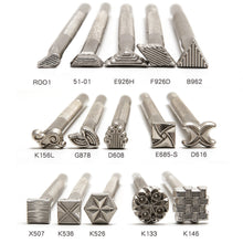 Load image into Gallery viewer, Leather Stamping Kit Metal Punch Tool Pottery Stamps DIY Clay Ceramics Stamp Wax Leather Craft Punch Stamps
