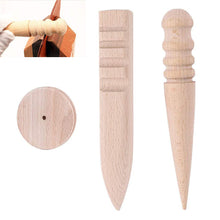 Load image into Gallery viewer, Wood Round Burnishing Edge Leather Edge Burnisher Leathercraft Edge Trimmer Polishing Tool DIY Handmade Leather Tools
