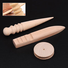 Load image into Gallery viewer, Wood Round Burnishing Edge Leather Edge Burnisher Leathercraft Edge Trimmer Polishing Tool DIY Handmade Leather Tools
