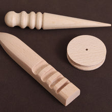 Load image into Gallery viewer, Wood Round Burnishing Edge Leather Edge Burnisher Leathercraft Edge Trimmer Polishing Tool DIY Handmade Leather Tools
