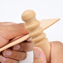 Load image into Gallery viewer, Wood Round Burnishing Edge Leather Edge Burnisher Leathercraft Edge Trimmer Polishing Tool DIY Handmade Leather Tools
