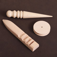 Load image into Gallery viewer, Wood Round Burnishing Edge Leather Edge Burnisher Leathercraft Edge Trimmer Polishing Tool DIY Handmade Leather Tools

