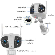 Load image into Gallery viewer, 8MP 4K HD Wifi IP Camera Outdoor Dual Lens 180° Wide Angle Security Cam 6MP Panoramic CCTV Video Surveillance AI Human Detection
