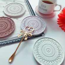 Load image into Gallery viewer, Round Coaster Coffee Coaster Tray Mold DIY Epoxy Resin Plaster Concrete Wine Glass Cup Mat Mould Home Decor
