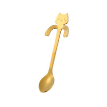 Load image into Gallery viewer, Stainless Steel Coffee Spoon Lovely Cute Cat Shape Teaspoon Dessert Snack Scoop Ice Cream Mini Spoons Tableware Kitchen Tools
