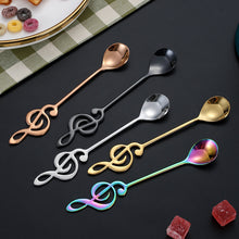 Load image into Gallery viewer, Stainless Steel Musical Notes Coffee Spoon Tea Stirring Spoon Tea Desserts Sugar Spoon Tableware Kitchen Tools Sugar Spoon
