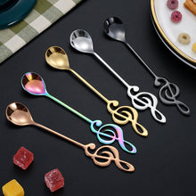 Load image into Gallery viewer, Stainless Steel Musical Notes Coffee Spoon Tea Stirring Spoon Tea Desserts Sugar Spoon Tableware Kitchen Tools Sugar Spoon
