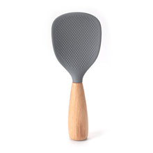 Load image into Gallery viewer, 1Pc Silicone Wooden Handle Rice Spoon High Temperature Resistant Non Stick Rice Spoon Lisheng Rice Spoon Kitchen Accessories
