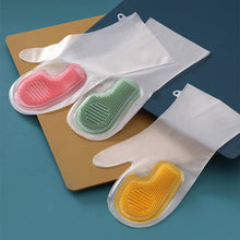 Load image into Gallery viewer, 1Pair Dishwashing Cleaning Gloves Magic Silicone Rubber Dish Washing Waterproof and Anti slip Gloves Kitchen Cleaning Brush Clean Tool
