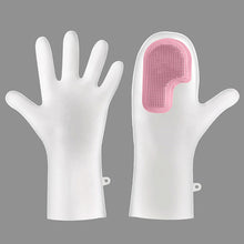 Load image into Gallery viewer, 1Pair Dishwashing Cleaning Gloves Magic Silicone Rubber Dish Washing Waterproof and Anti slip Gloves Kitchen Cleaning Brush Clean Tool
