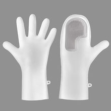 Load image into Gallery viewer, 1Pair Dishwashing Cleaning Gloves Magic Silicone Rubber Dish Washing Waterproof and Anti slip Gloves Kitchen Cleaning Brush Clean Tool
