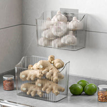 Load image into Gallery viewer, 1Pc Food Storage Box Kitchen Garlic Ginger Scallion Transparent Storage Containers Wall Mounted Storage Household Organizer
