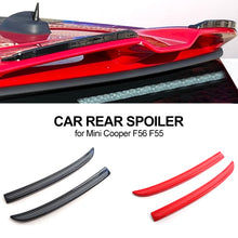 Load image into Gallery viewer, 2Pcs Car Rear Spoiler Extension Lip Fins Spoiler Red Carbon Fiber Black Color Auto Part Styling for Mini Cooper F56 F55
