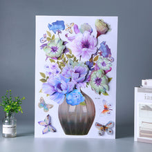 Load image into Gallery viewer, Creative 3D Stereo Stickers Simulation Flower Vase Self-adhesive Wall Sticker Aesthetic Romantic Flower Decoration Sticker for Home Room Door Fridge Sticker

