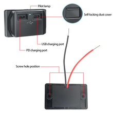 Load image into Gallery viewer, Car QC 3.0 USB PD Type C Fast Charger Socket 12V-24V with Switch LED Light Power Outlet Quick Charge for Motorcycle RV Boa
