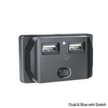 Load image into Gallery viewer, Car QC 3.0 USB PD Type C Fast Charger Socket 12V-24V with Switch LED Light Power Outlet Quick Charge for Motorcycle RV Boa
