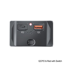 Load image into Gallery viewer, Car QC 3.0 USB PD Type C Fast Charger Socket 12V-24V with Switch LED Light Power Outlet Quick Charge for Motorcycle RV Boa
