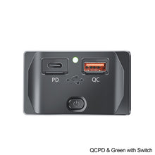 Load image into Gallery viewer, Car QC 3.0 USB PD Type C Fast Charger Socket 12V-24V with Switch LED Light Power Outlet Quick Charge for Motorcycle RV Boa
