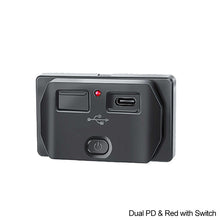 Load image into Gallery viewer, Car QC 3.0 USB PD Type C Fast Charger Socket 12V-24V with Switch LED Light Power Outlet Quick Charge for Motorcycle RV Boa

