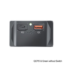 Load image into Gallery viewer, Car QC 3.0 USB PD Type C Fast Charger Socket 12V-24V with Switch LED Light Power Outlet Quick Charge for Motorcycle RV Boa
