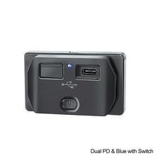 Load image into Gallery viewer, Car QC 3.0 USB PD Type C Fast Charger Socket 12V-24V with Switch LED Light Power Outlet Quick Charge for Motorcycle RV Boa
