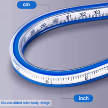 Load image into Gallery viewer, 30/40/50/60cm Curved Ruler for Sewing Soft Flexible English/Metric Scale Engineering Drafting Drawing Tool Sewing Measuring Tool Accessories
