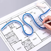 Load image into Gallery viewer, 30/40/50/60cm Curved Ruler for Sewing Soft Flexible English/Metric Scale Engineering Drafting Drawing Tool Sewing Measuring Tool Accessories
