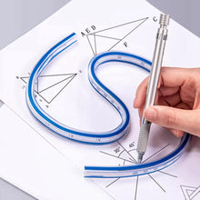 Load image into Gallery viewer, 30/40/50/60cm Curved Ruler for Sewing Soft Flexible English/Metric Scale Engineering Drafting Drawing Tool Sewing Measuring Tool Accessories
