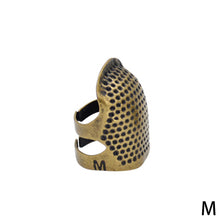 Load image into Gallery viewer, Retro Thimble Metal Finger Protector Sewing Needlework Craft Embroidery Antislip Ring Finger Cover DIY Sewing Accessories
