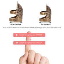 Load image into Gallery viewer, Retro Thimble Metal Finger Protector Sewing Needlework Craft Embroidery Antislip Ring Finger Cover DIY Sewing Accessories
