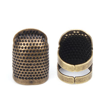 Load image into Gallery viewer, Retro Thimble Metal Finger Protector Sewing Needlework Craft Embroidery Antislip Ring Finger Cover DIY Sewing Accessories
