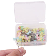 Load image into Gallery viewer, 100Pcs Button Head Sewing Pins Flower Butterfly Head Positioning Pins DIY Handmade Clothing Marking Needles Dressmaking Jewelry Deco Sewing Accessories
