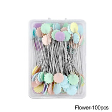 Load image into Gallery viewer, 100Pcs Button Head Sewing Pins Flower Butterfly Head Positioning Pins DIY Handmade Clothing Marking Needles Dressmaking Jewelry Deco Sewing Accessories
