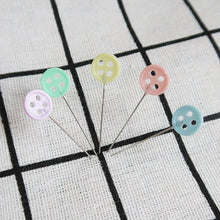Load image into Gallery viewer, 100Pcs Button Head Sewing Pins Flower Butterfly Head Positioning Pins DIY Handmade Clothing Marking Needles Dressmaking Jewelry Deco Sewing Accessories
