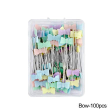 Load image into Gallery viewer, 100Pcs Button Head Sewing Pins Flower Butterfly Head Positioning Pins DIY Handmade Clothing Marking Needles Dressmaking Jewelry Deco Sewing Accessories
