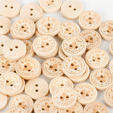 Load image into Gallery viewer, 50pcs 15mm/20mm/25mm Wooden Buttons Heart Printing Sewing Buttons Knitting Sweater Buttons Kids Clothes Decor Replacement Buttons Sewing Accessories
