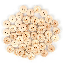 Load image into Gallery viewer, 50pcs 15mm/20mm/25mm Wooden Buttons Heart Printing Sewing Buttons Knitting Sweater Buttons Kids Clothes Decor Replacement Buttons Sewing Accessories
