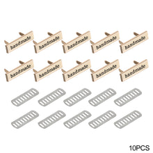 Load image into Gallery viewer, 10pcs Metal Handmade Label Rectangle Zinc Alloy Hand Made Letters Label DIY Bag Hat Crochet Clothes Sewing Accessories
