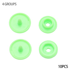 Load image into Gallery viewer, 10sets Round Snaps Buttons Bib T5 Plastic Press Button Fastener Snap Raincoat Snap Clothes Accessories DIY Crafts Sewing Accessories
