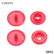 Load image into Gallery viewer, 10sets Round Snaps Buttons Bib T5 Plastic Press Button Fastener Snap Raincoat Snap Clothes Accessories DIY Crafts Sewing Accessories
